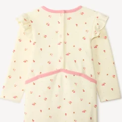 Pyjama met bloemenprint voor babymeisje met verschillende sluitingen volgens leeftijd