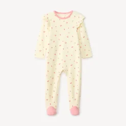 Pyjama met bloemenprint voor babymeisje met verschillende sluitingen volgens leeftijd