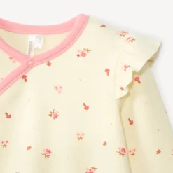 Pyjama met bloemenprint voor babymeisje met verschillende sluitingen volgens leeftijd