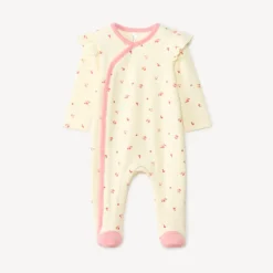 Pyjama met bloemenprint voor babymeisje met verschillende sluitingen volgens leeftijd
