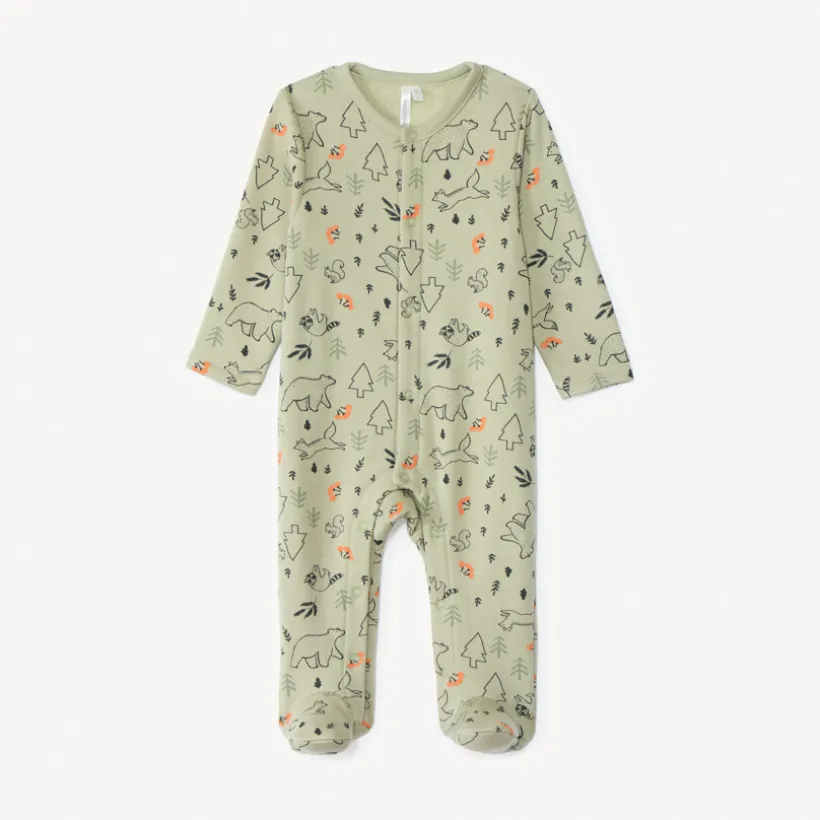 Pyjama met bosprint voor babyjongens met verschillende openingen volgens leeftijd