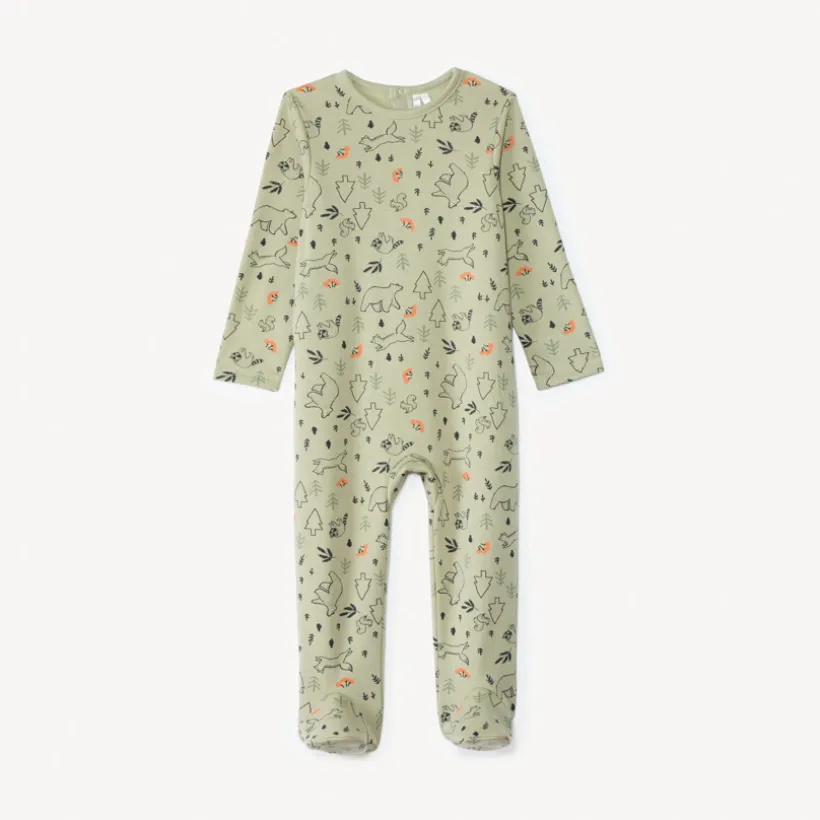 Pyjama met bosprint voor babyjongens met verschillende openingen volgens leeftijd