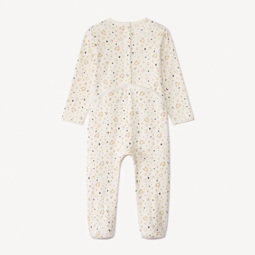 Pyjama met hartjesprint voor babymeisje met verschillende sluitingen volgens leeftijd