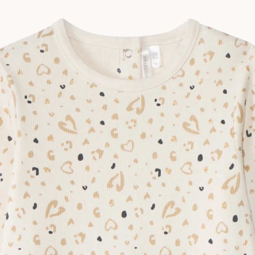 Pyjama met hartjesprint voor babymeisje met verschillende sluitingen volgens leeftijd