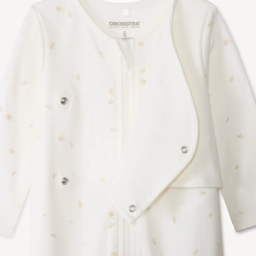 Pyjama met ritssluiting en 2-in-1 print voor baby