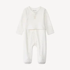 Pyjama met ritssluiting en 2-in-1 print voor baby