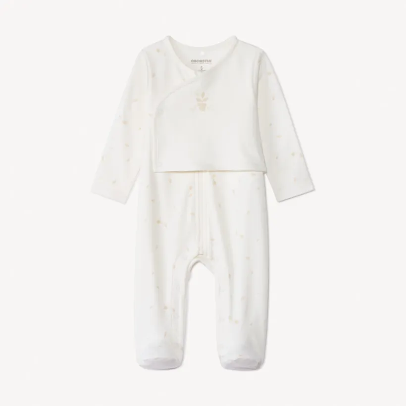Pyjama met ritssluiting en 2-in-1 print voor baby