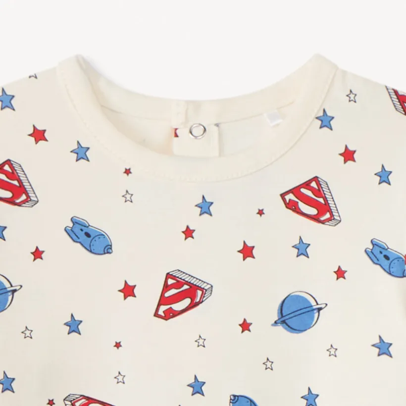 Pyjama met Superman Warner-print voor babyjongens met verschillende openingen volgens leeftijd
