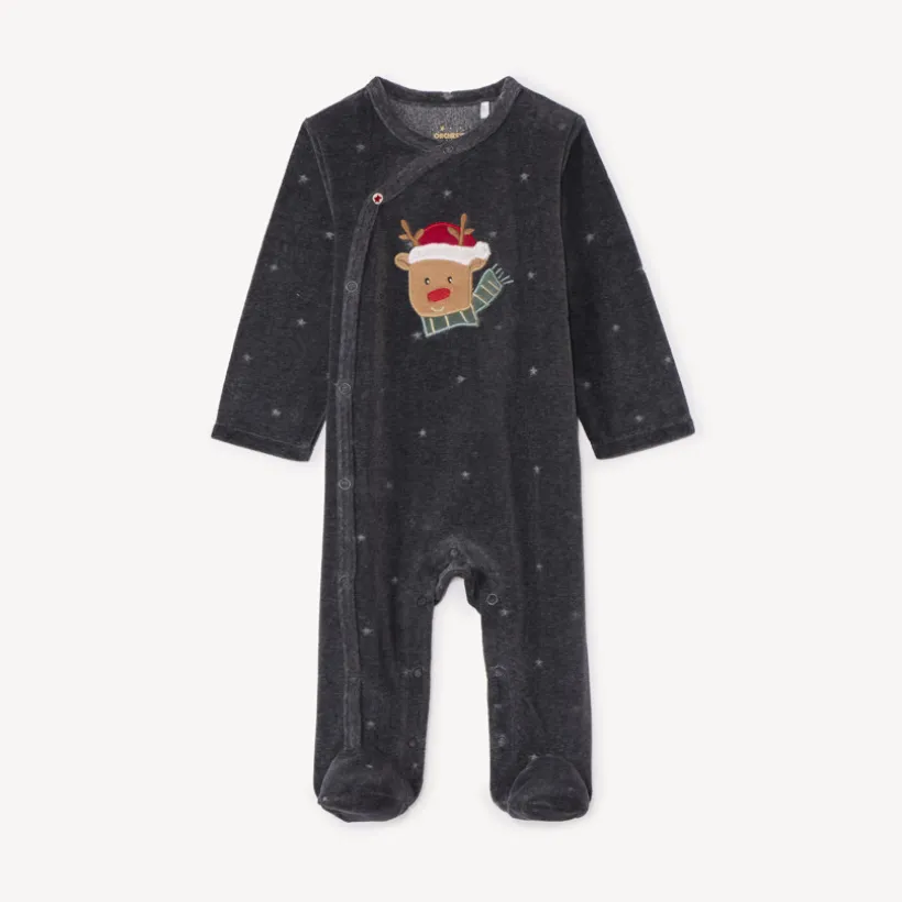 Pyjama met verbrande sterrenlook voor babyjongens met verschillende sluitingen naargelang de leeftijd
