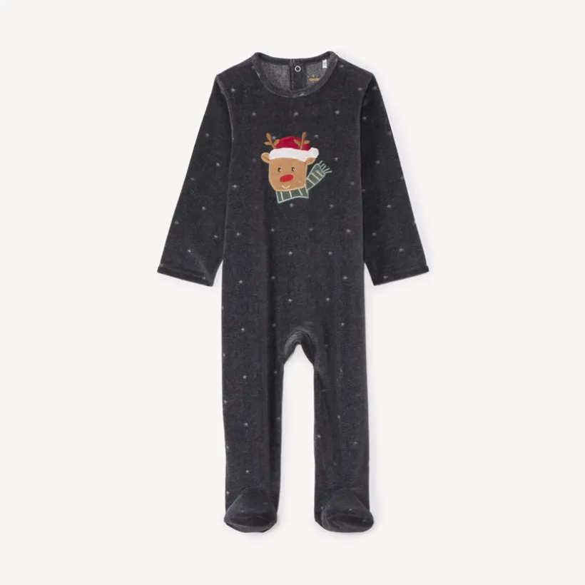 Pyjama met verbrande sterrenlook voor babyjongens met verschillende sluitingen naargelang de leeftijd
