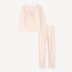 Pyjama 2 pièces en velours pour fille avec imprimé léopard