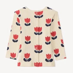 Pyjama set van geribbelde jersey voor babymeisjes met tulpenprint (verschillende afwerkingen afhankelijk van de leeftijd)