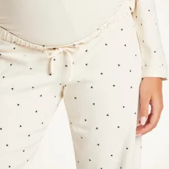 Pyjama set voor zwangerschap en borstvoeding met hartjes