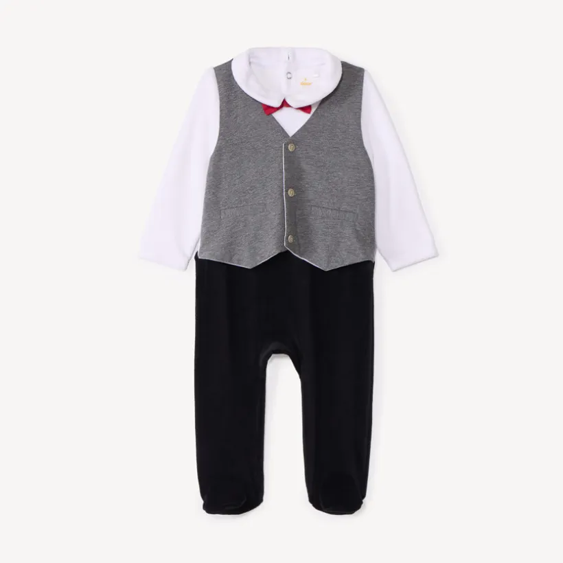 pyjama smoking 2-in-1 effect met jersey strikje voor babyjongens