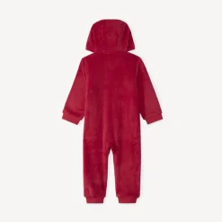 Pyjama topper in rode sherpa met speelse kerstkap meisjes