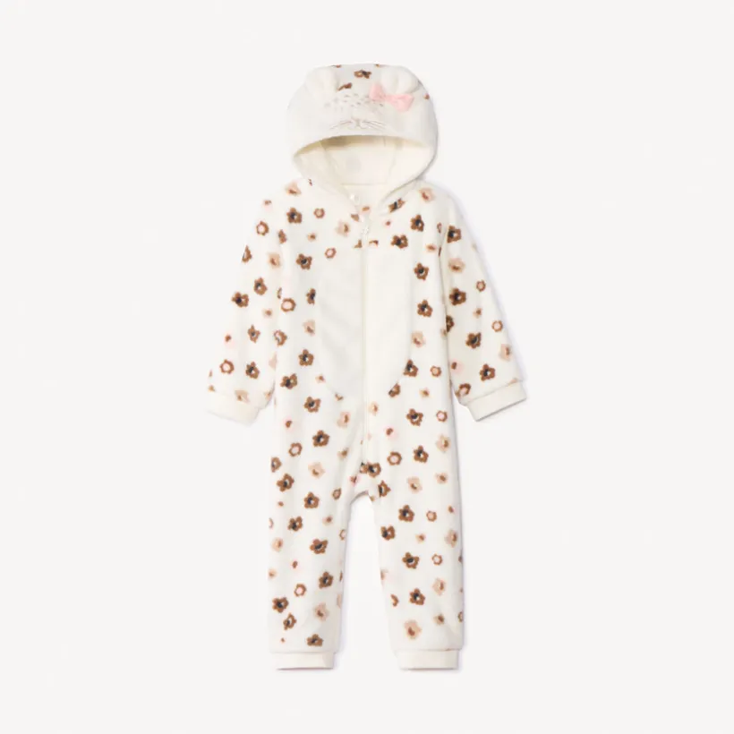 Pyjama topper in sherpa met fantasiekap meisjes