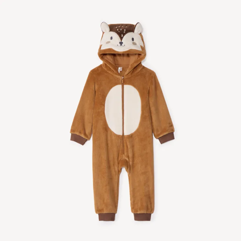 Pyjama topper in sherpa met speelse voskap voor babyjongens