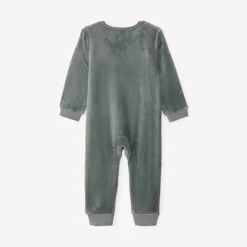 pyjama topper in zachte sherpa met speelse beer voor baby