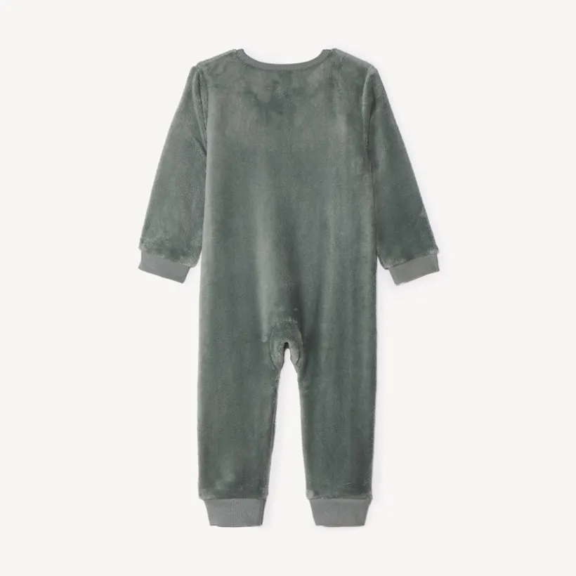 pyjama topper in zachte sherpa met speelse beer voor baby