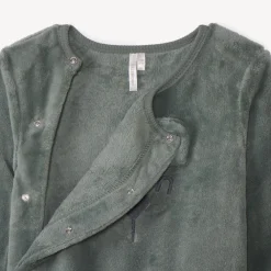 pyjama topper in zachte sherpa met speelse beer voor baby