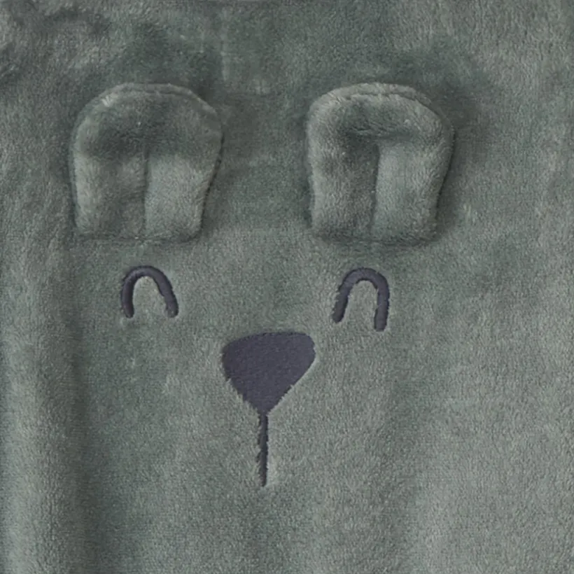 pyjama topper in zachte sherpa met speelse beer voor baby