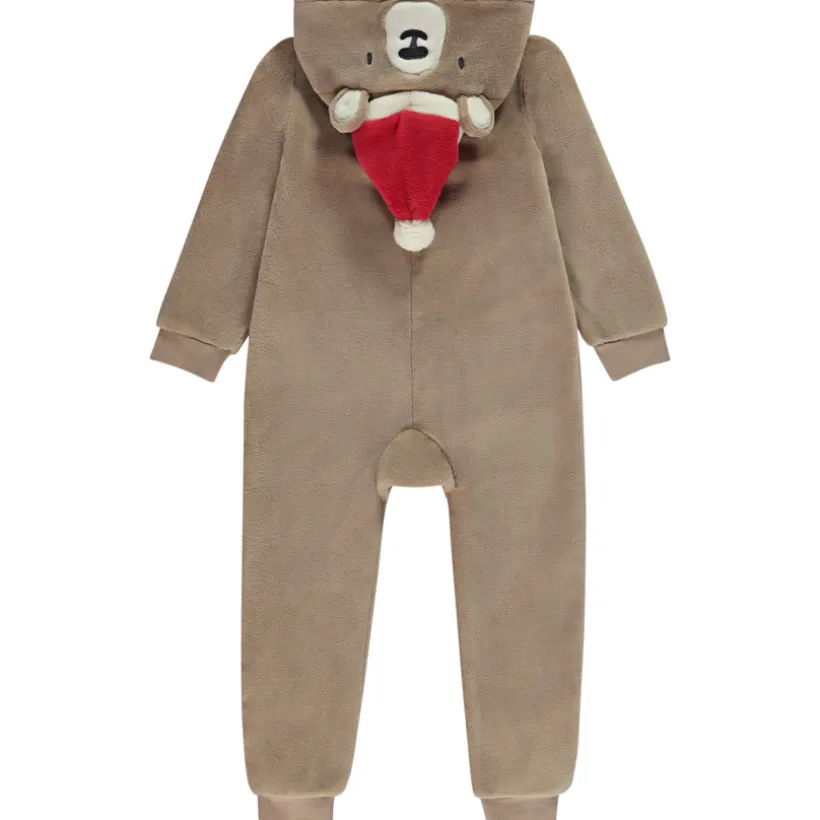 Pyjama topper met beren-sherpa en kerstmuts voor jongen