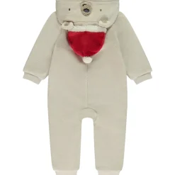 Pyjama topper met speelse beer, kap en kerst muts voor jongen