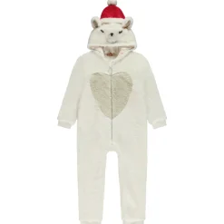 Pyjama topper met speelse sherpa en kerstbeer meisjes