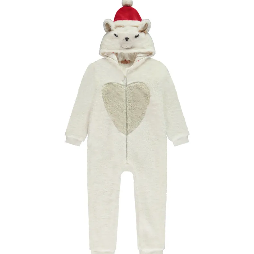 Pyjama topper met speelse sherpa en kerstbeer meisjes