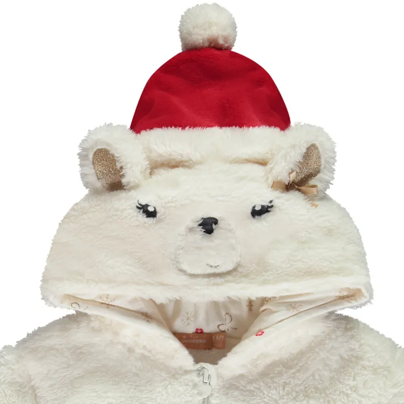 Pyjama topper met speelse sherpa en kerstbeer meisjes