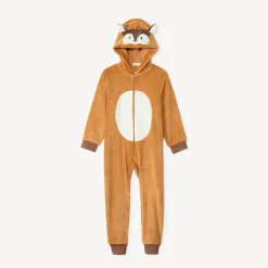 pyjama topper sherpa met geborduurde hertenjongprint jongens