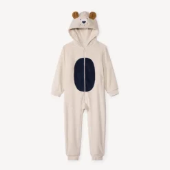 pyjama topper sherpa met speelse hondenkap jongens