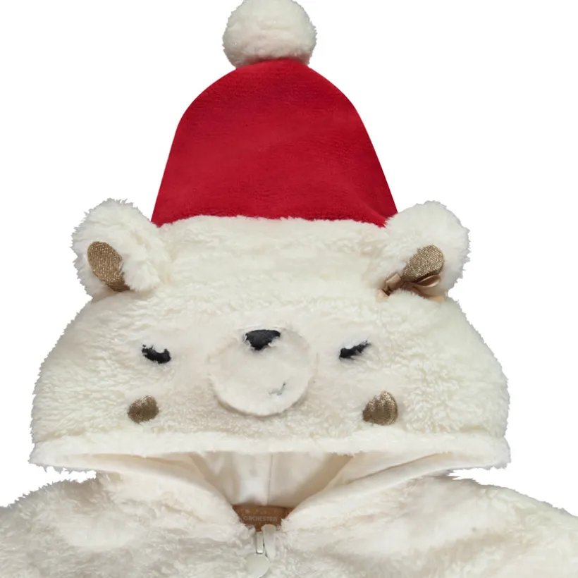 Pyjama topper speels in sherpa met kerstbeer meisjes