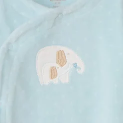 Pyjama van fluweel met devoré-effect en olifantenpatch voor babyjongen
