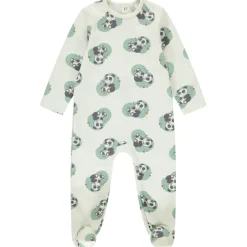 Pyjama van fluweel met fantasierijke panda-print voor baby met verschillende sluitingen volgens leeftijd