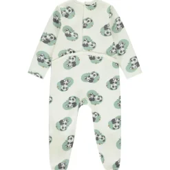Pyjama van fluweel met fantasierijke panda-print voor baby met verschillende sluitingen volgens leeftijd