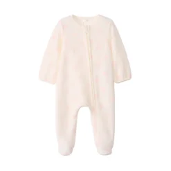 Pyjama van fluweel met lichtroze hartjesprint voor babymeisje