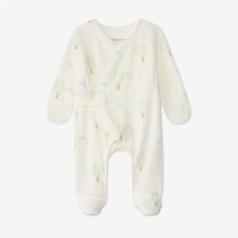 Pyjama van fluweel met luchtballonnenprint voor premature baby’s