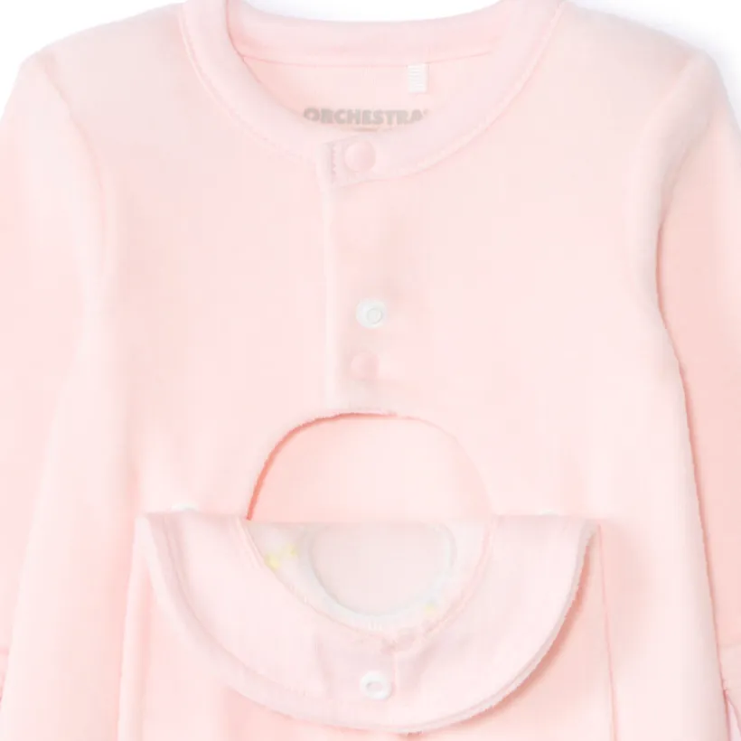 Pyjama van fluweel met luchtballonpatch voor premature babymeisjes