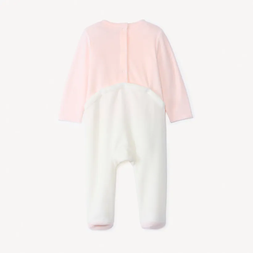 Pyjama van zacht fluweel, tweekleurig, meisjes