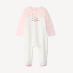 Pyjama van zacht fluweel, tweekleurig, meisjes