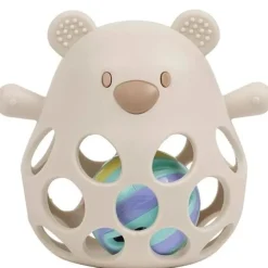 Rammelaar beer met bal - Silicone - Kleikleur