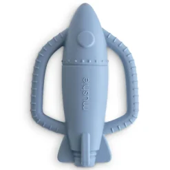 Rammelaar bijtring silicone Raket Blauw