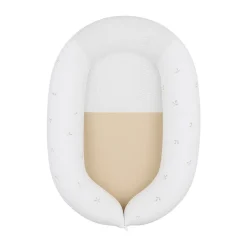 Réducteur de lit évolutif Kokkoony brodé blanc/beige