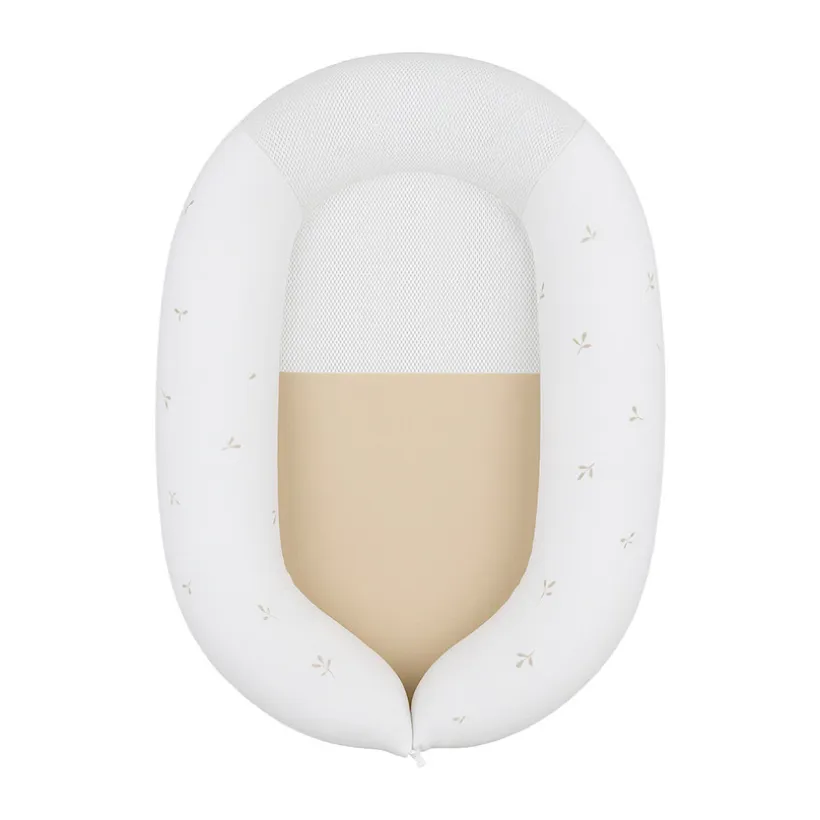 Réducteur de lit évolutif Kokkoony brodé blanc/beige