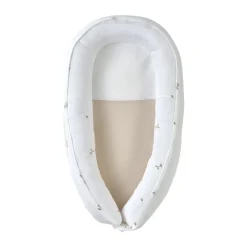 Réducteur de lit évolutif Kokkoony brodé blanc/beige