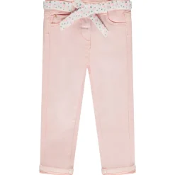 Rechtdoor jeans met bloemensluiting voor babymeisjes