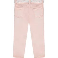 Rechtdoor jeans met bloemensluiting voor babymeisjes