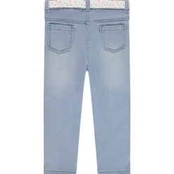 Rechtdoor jeans met bloemensluiting voor babymeisjes