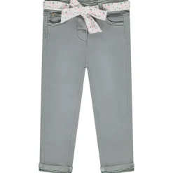 Rechtdoor jeans met bloemensluiting voor babymeisjes